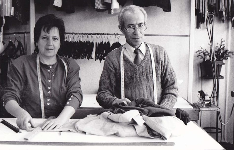 Helena Kofidou und Nikolaos Kofidis, die Gründer der Schneiderei, in den frühen Jahren